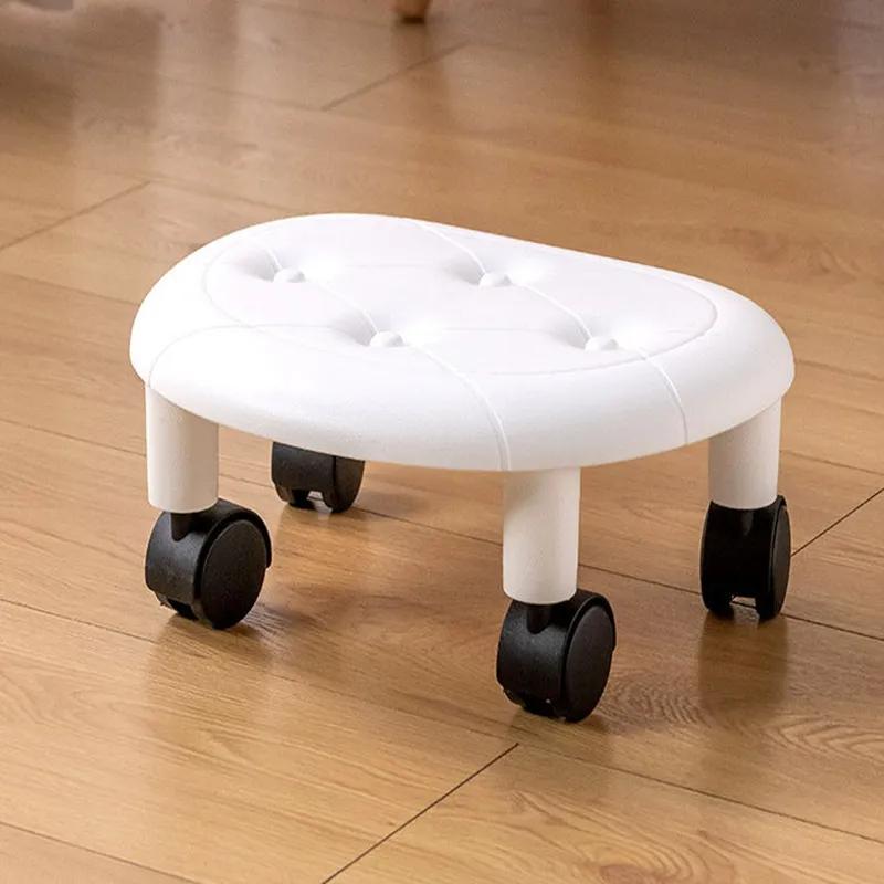 Низкий табурет из искусственной кожи, современный и простой, для садоводства, универсальный пластиковый табурет на колесах для дома, гостиной, небольшой табурет