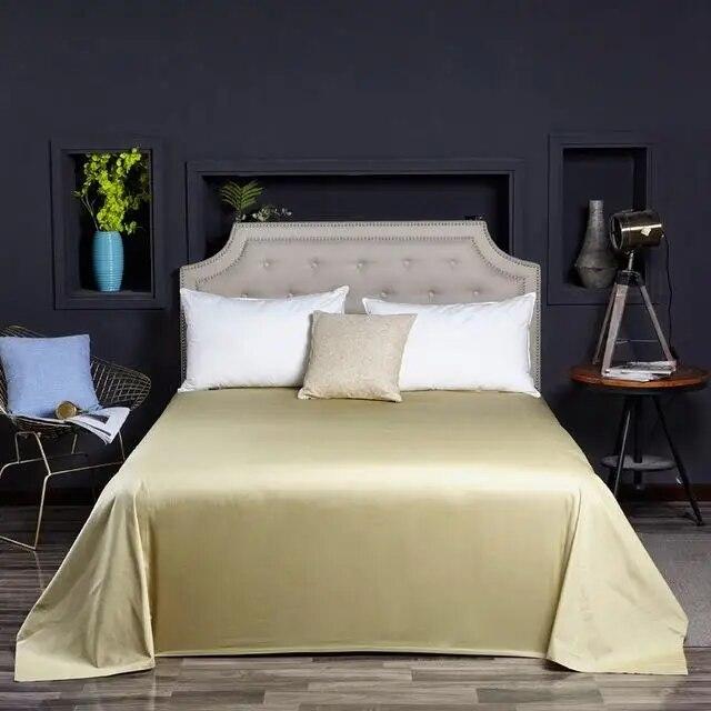 40 однотонных простынь из 100% египетского хлопка, атласное покрывало, длинное штапельное хлопковое наматрасник, белое, фиолетовое, желтое, постельное белье