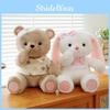 Adorable Goodnight Plush Bear And Sweetheart Rabbit Soft Toy Gift For Cuddling