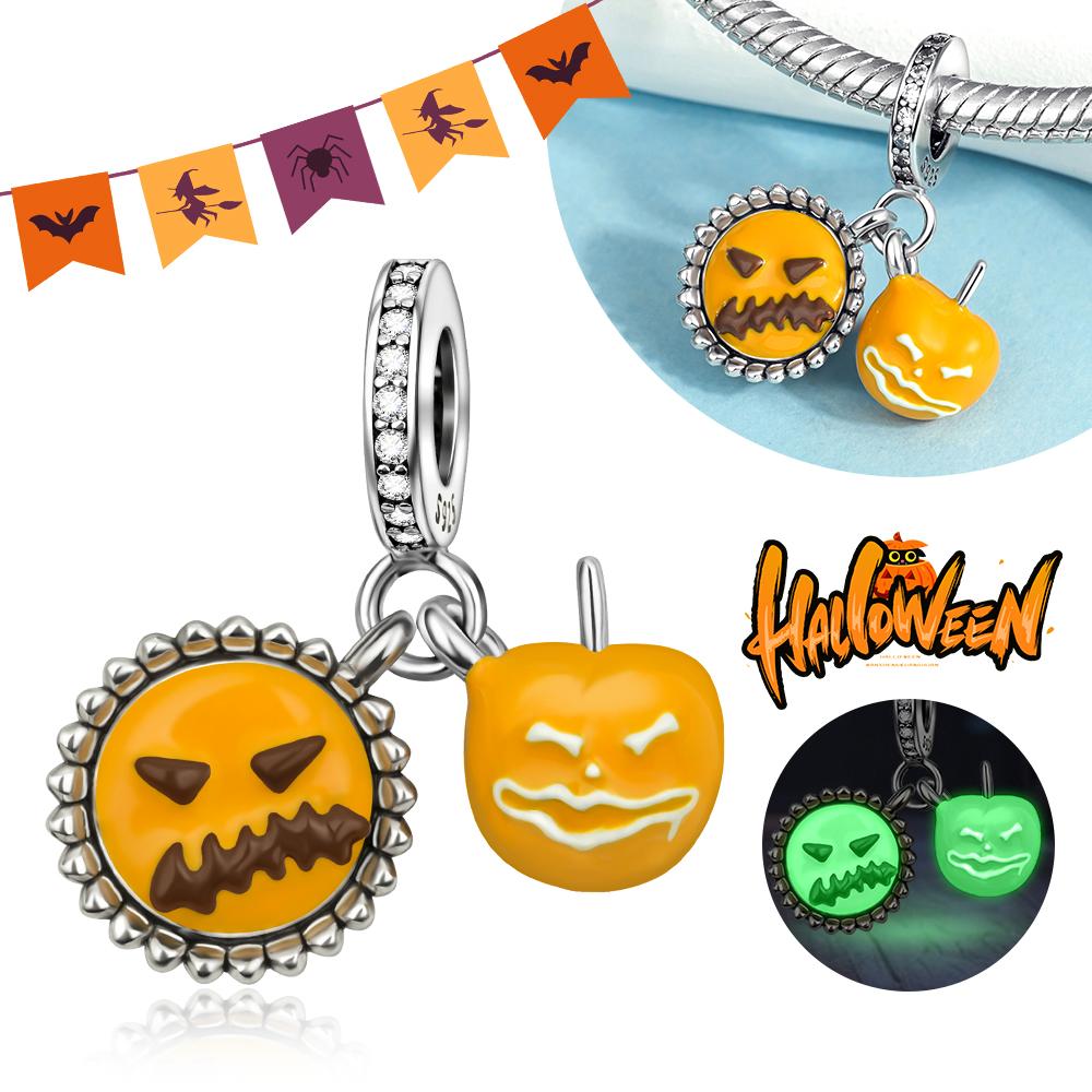 Медь Череп Черный Демон Голова Тыквы Призрак Хэллоуин Подвеска Ювелирные Изделия Бусины Оригинальный Браслет Бутик Шармы Подарок
