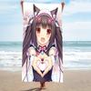 Nekopara Chocola Кошка-Девушка Горничная Аниме Пляжное Полотенце Микрофибра Быстросохнущее Кавайное Полотенце для Ванны Бассейна Пляжа Путешествий Подарок для Фанатов Аниме