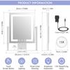Зеркало для макияжа с подсветкой Зеркало для туалетного столика с 3 режимами освещения Зеркало с подсветкой Сенсорное управление Питание от USB Вращающаяся на 360 градусов Металлическая рама