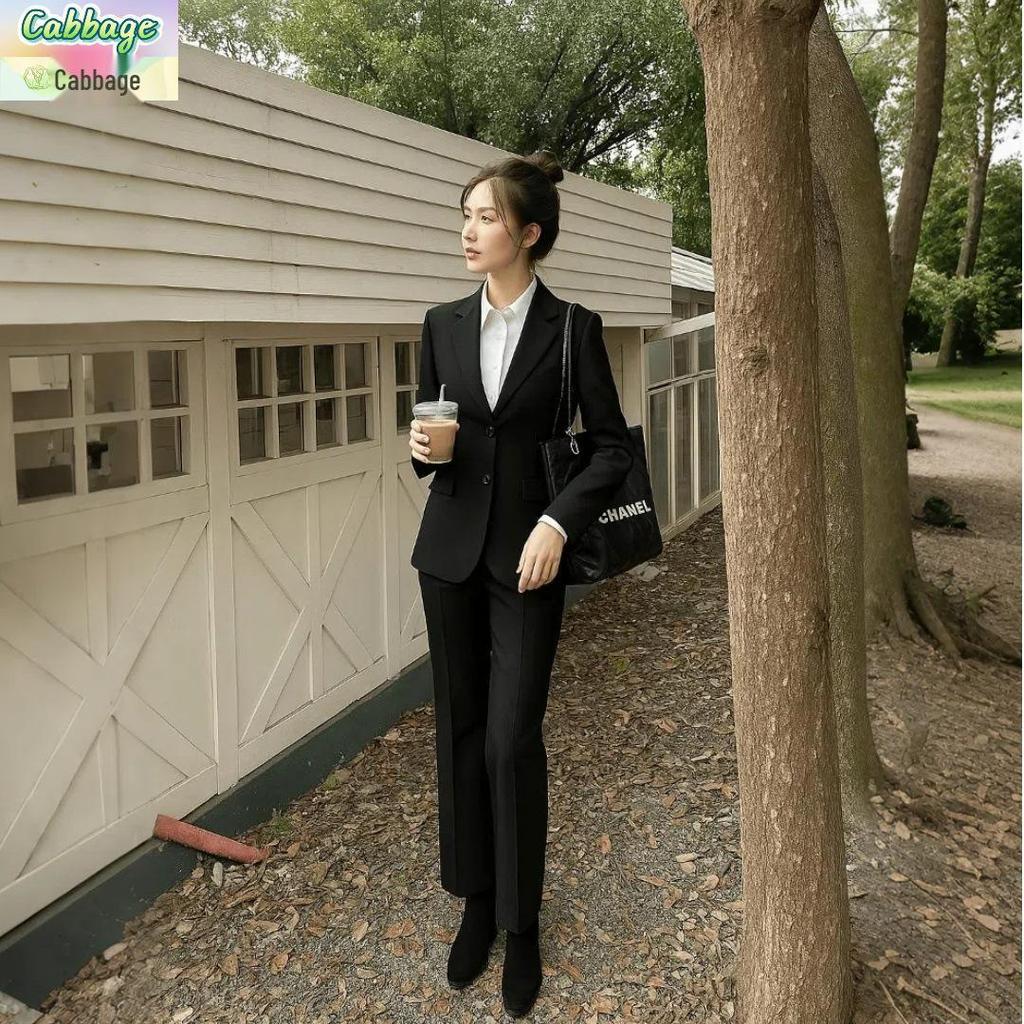 Spring Autumn Slim Fit Professional Suit Set for College Interviews and Formal Wear