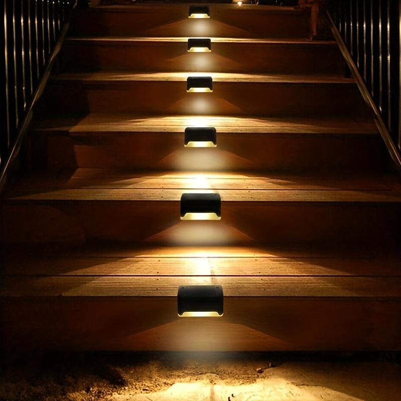 4/16Pack LED Solar Stair Light Lamp Waterproof Passage Courtyard Guardrail Step Night Light for Outdoor Garden Borders Terrace