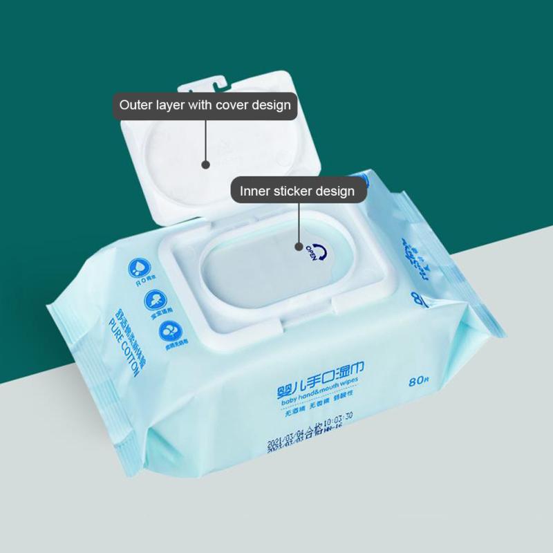 Детские салфетки для рук, рта, гигиенические, мягкие для новорожденных, нетканые влажные салфетки с крышкой