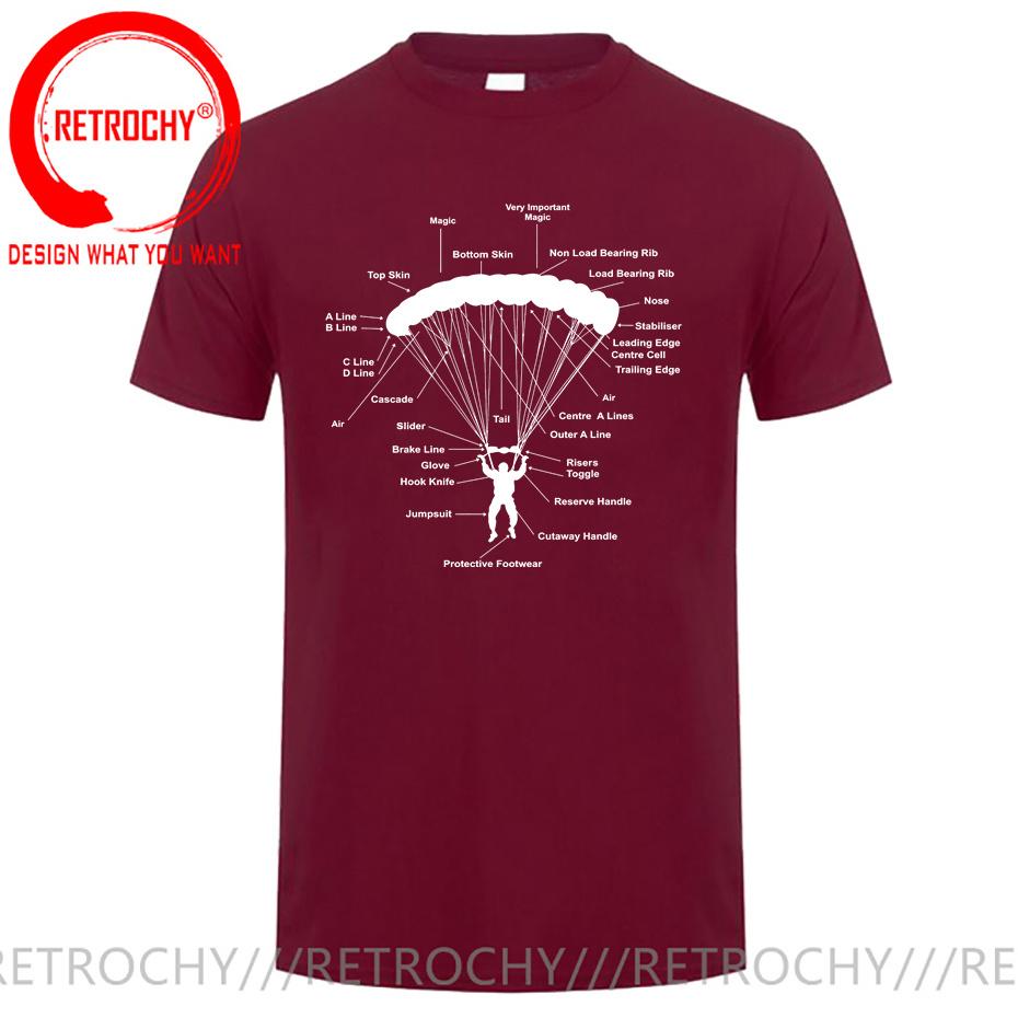 Retro Unisex T Shirt Unisex Funny Parachute Anatomy Magic Skydiving Skydiver TShirt Vintage Paragliding Parachu Paraglider Tee Shirt
