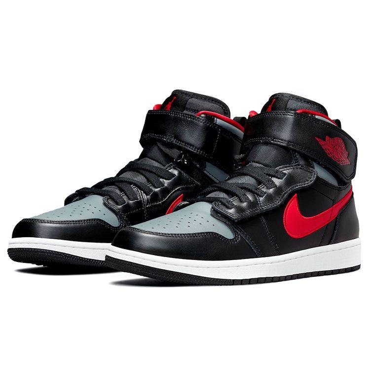 Air Jordan 1 High FlyEase Smoke Grey Gym Red Мужские кроссовки Черно-белые CQ3835-006