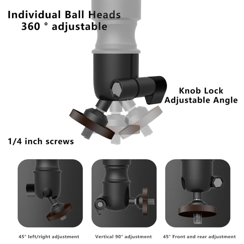 Маленький держатель-подвес для проектора, поворот на 360° и наклон на 180°, потолочный/настенный монтажный кронштейн, безопасная нагрузка 5 кг