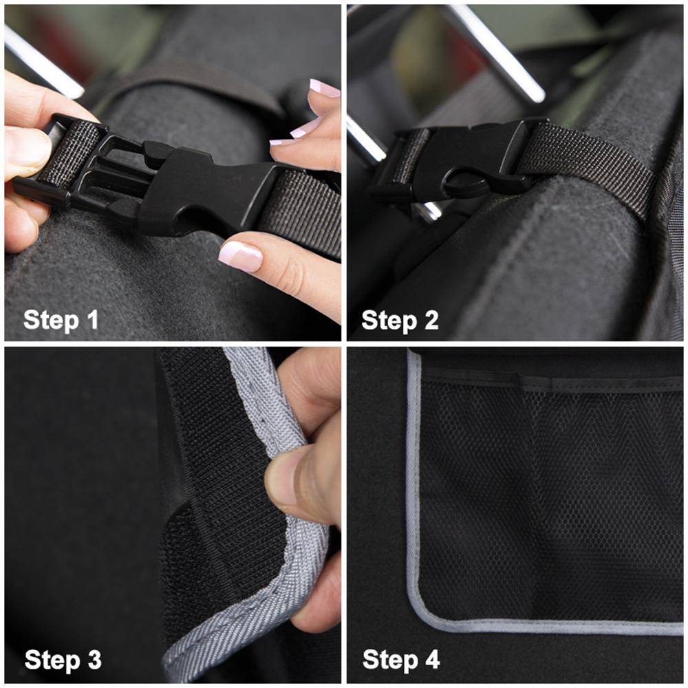 Органайзер для багажника автомобиля, Подвесной органайзер на заднее сиденье автомобиля большой вместимости с 4 карманами и 2 сетчатыми сумками,
