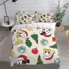 Santa Claus Merry Christmas Duvet Cover Set for Kids Christmas Gift King Queen Size Polyester Comforter Cover with Pillowcases