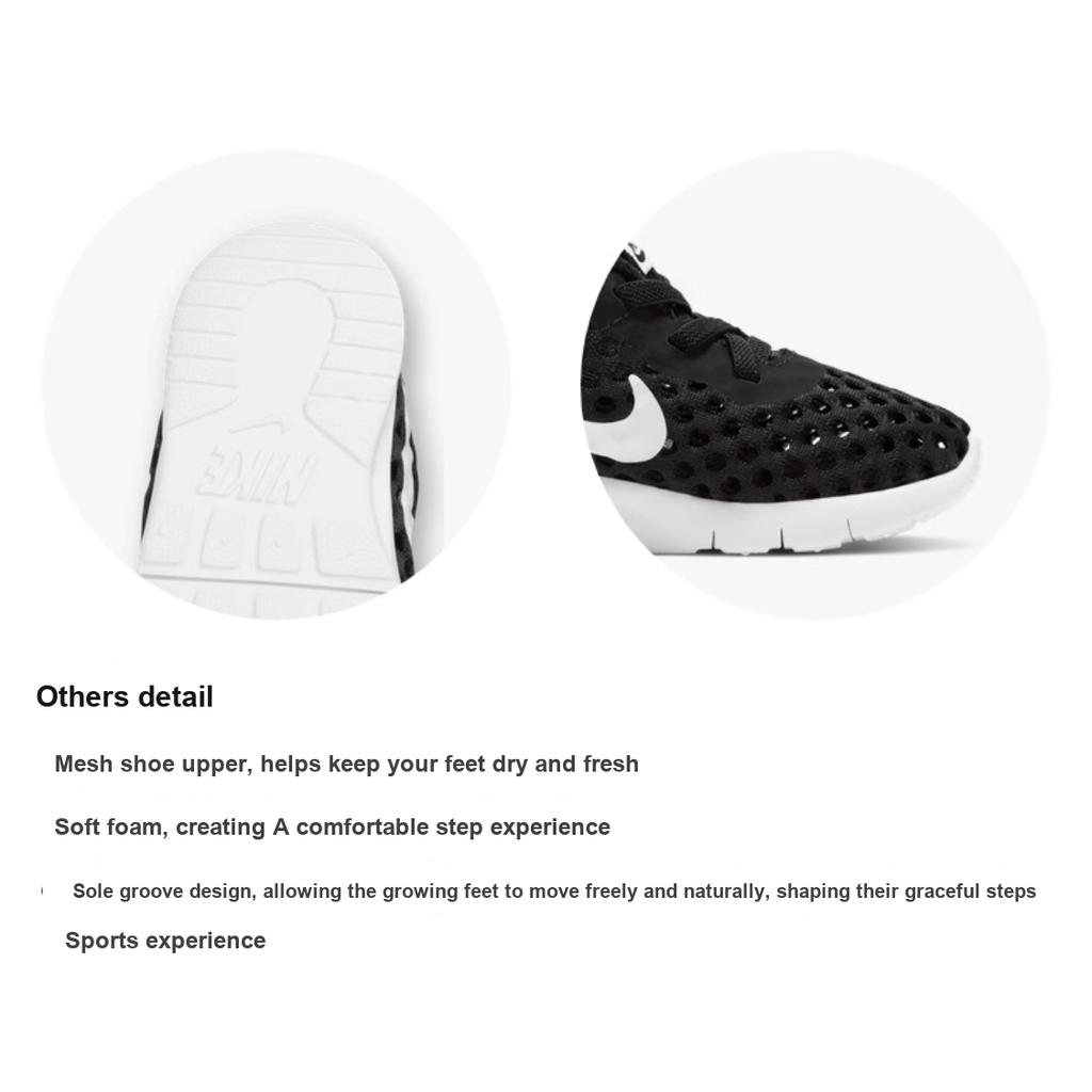 Nike Bte Тканые Удобные Нескользящие Амортизирующие Износостойкие Дышащие Низкие Спортивные Повседневные Кроссовки для Малышей Черный Белый CW3180-011