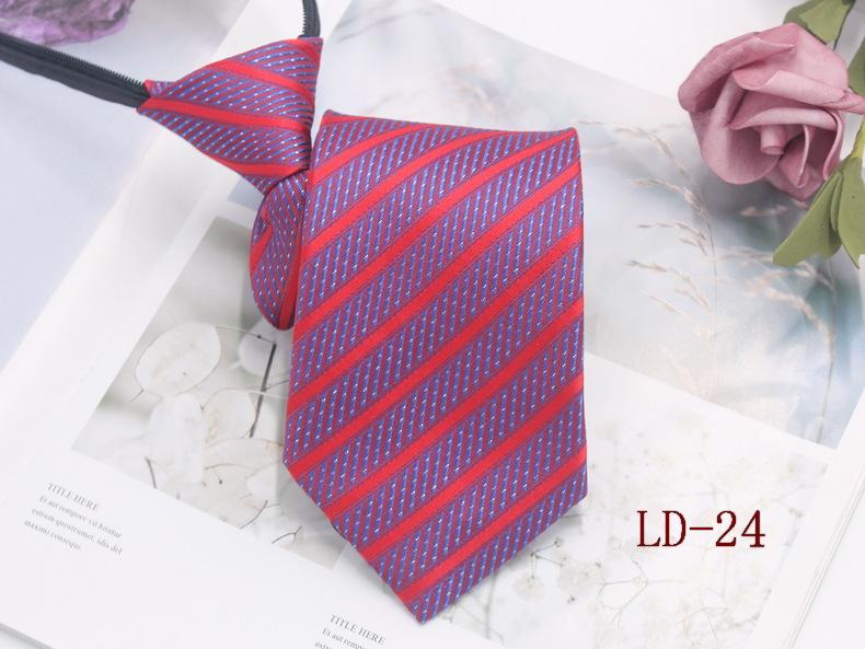 Мужской деловой галстук-молния, 8 см, в красную и черную полоску