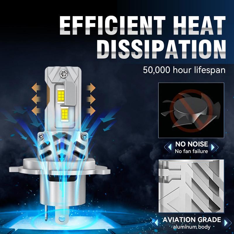 Universal 25000LM LED Headlight Bulbs Canbus H4/9003/HB2 CSP High Low Beam Car Light Turbo Led Diode Lamp 12V 6500K