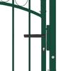 Fence Gate EMMEN with Arched Top Steel 100 x 98.5 cm Green