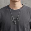Hip Hop Skull Head Pendent Zinc Zinc Alloy Clavicle Chain Retro Men Necklace  Women