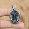 Labradorite Stone 925 Sterling Silver Vintage Third Eye Chakra Pendant Jewelry