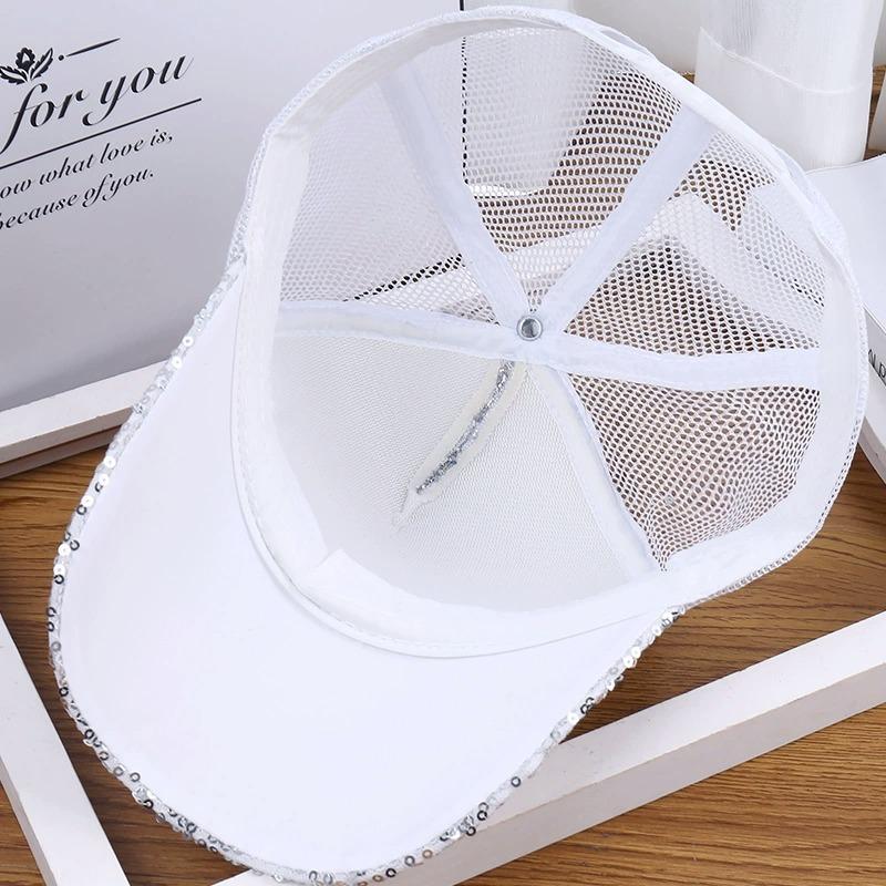 Женская кепка с утиным язычком и стразами-бабочками, бейсболка, женская летняя дышащая солнцезащитная сетчатая шляпа