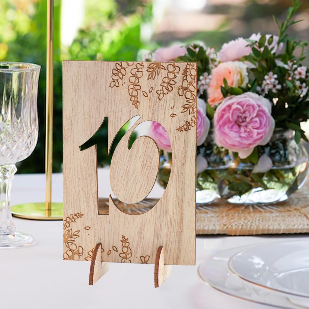 10Pcs 1-10 Numbers Wood Signs Wedding Table Number Wooden Table Numbers Birthday Party Engagement Seat Numbers Sign Gift