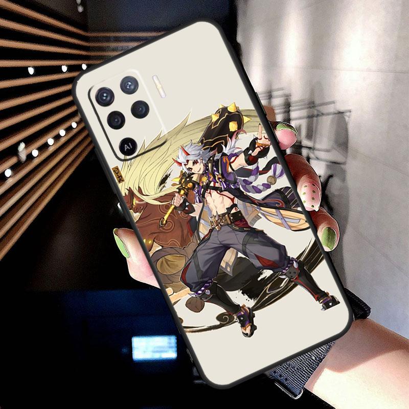 Чехол Genshin Impact Аратаки Итто для Oppo A38 A18 A78 A98 A58 A60 A80 A40 A96 A76 A16 A94 A74 A54 A15 A17 A57 A77 A5 Pro