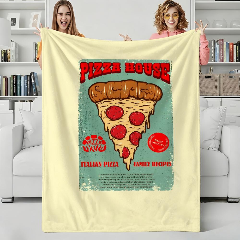 Food P-PizzaHut Throw Flannel Blanket Perfect for Sofa Office Bed Travel Sleep Read Relax Camping four season use