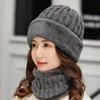 Men Coral Fleece Hat Scarf Set Thicken Knitted Neck Cover New Mask Cap Scarves