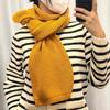 Winter Korean Solid Color Couple Imitation Cashmere Knitted Thickened Warm Wool Student Scarf for Women Dual Use Versatile Solid Color
