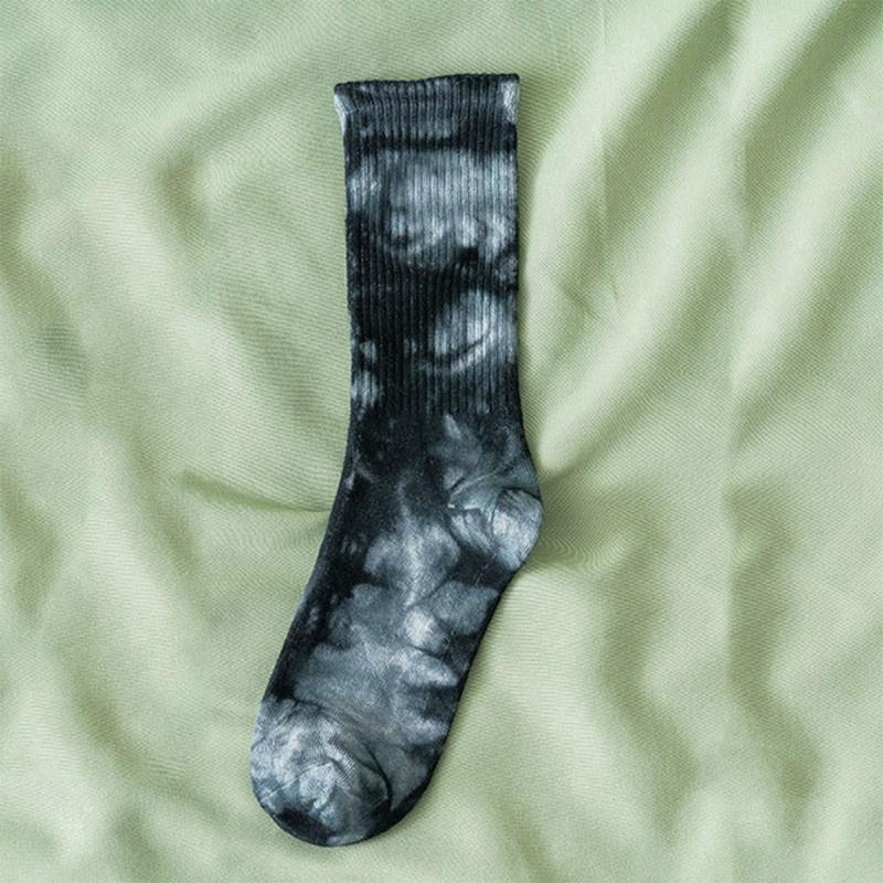 Мужские и женские носки Хлопковые носки-трубы с принтом тай-дай для скейтбординга и хип-хопа Белые носки Кружевные носки для женщин