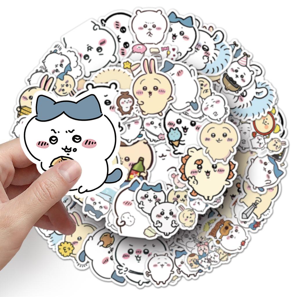 50pcs Chiikawa Cartoon Stickers Cute Expression Pack Jiyika Wow Decorative Water Cup Mobile Phone Small Mochi Stickers