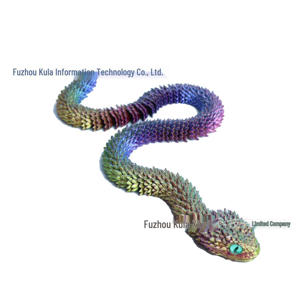 Подвижная фигурка змеи гадюки, напечатанная на 3D-принтере - Креативное имитированное декоративное изделие ручной работы