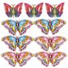9pcs Aluminum Foil Butterfly Foil Balloon 3D Design Butterfly Balloon  Photo Backdrop Decor