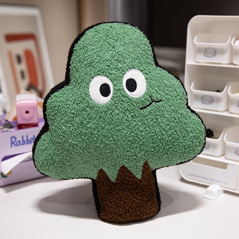 35/53/70 см плюшевая подушка с зелеными деревьями, два черных глаза, растение, стул, диван, декор, подушка для сиденья, детский подарок, декор для комнаты