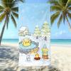 Cute Puppy Cartoon Print Microfiber Beach Towel Water Absorbent Quick Dry Bath Towel For Vacation