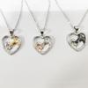 Ожерелье с подвеской в ​​цвете, изысканное стильное ожерелье с подвеской в ​​форме сердца для девочек и лошади, модные аксессуары