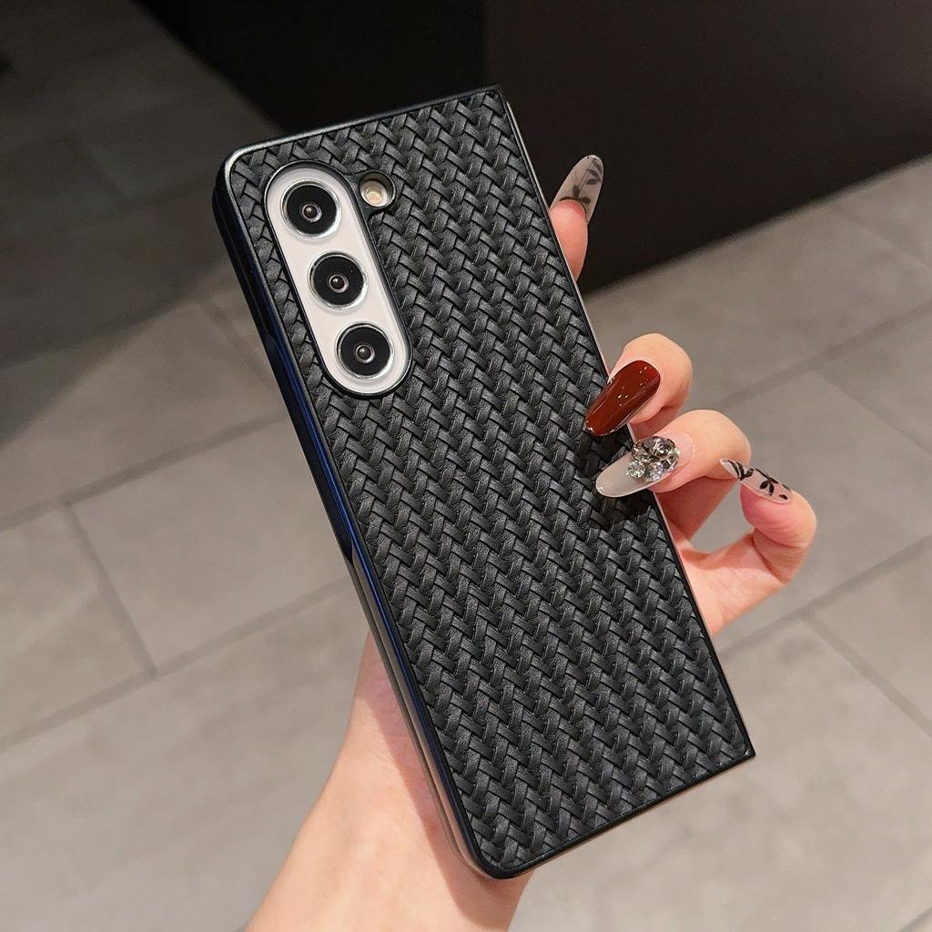 Чехол для Samsung Galaxy Z Fold5 5G, тканевая текстура, покрытие из ПУ кожи, ПК чехол для телефона