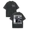 Винтажная стираная футболка Maddox Batson Live Worldwide Tour 2026 Харадзюку Поп-музыка Футболки Мужские Женские Мода Повседневная Свободная Футболка