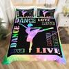 Пододеяльник Love Gymnastics King Queen, комплект постельного белья для занятий балетом на полу, неоново-розовый, для танцев, чехол из полиэстера