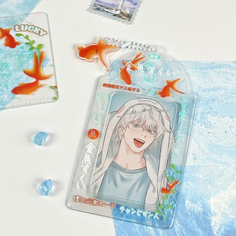 Original Design Summer Cheery Smoothie PVC Picture Frames with Chain Cute Ice Cream Photocard Holder for 3 Inch Kpop Card 2025