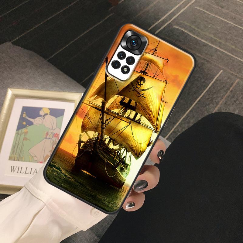 Sailing Pirate Ship Funda For Xiaomi Redmi Note 14 13 Pro 9 10 11 12 Pro 10S 11S 12S Redmi 13C 10C 12C 14C Case