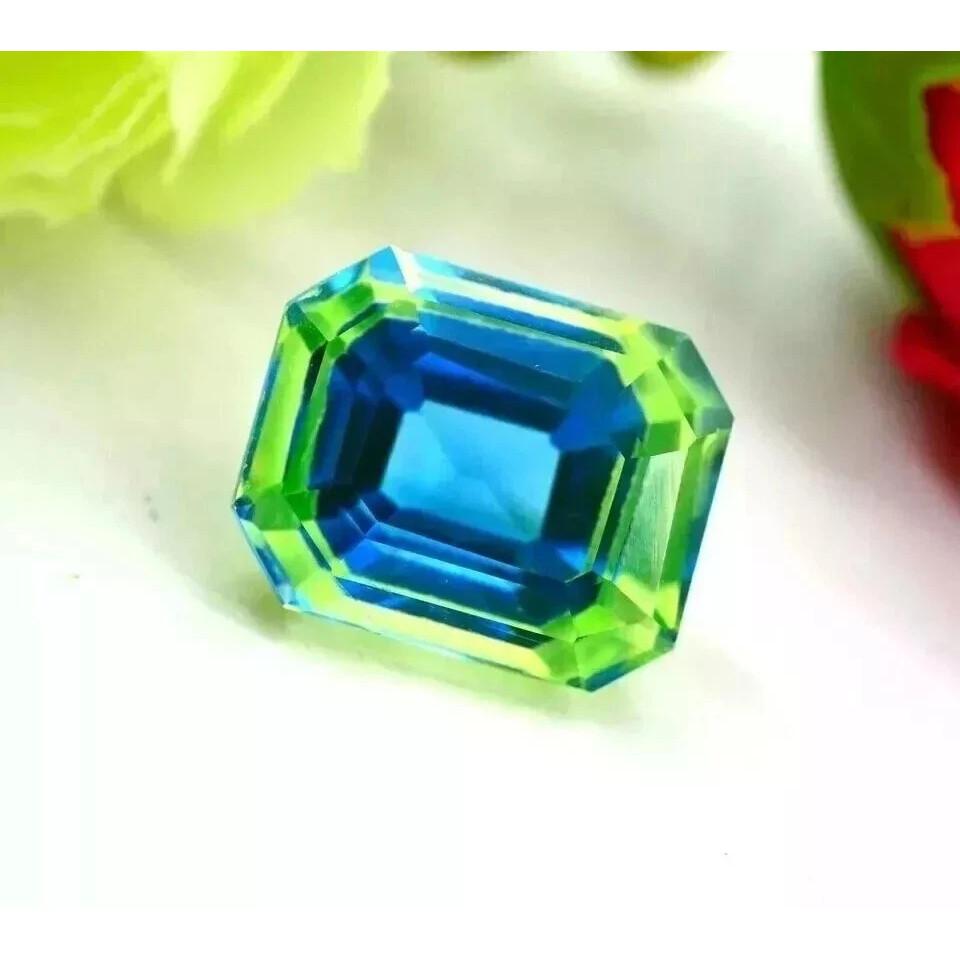 Natural Bi-Color Pitambari Sapphire Emerald Cut 14-16 Ct Beautiful Gemstone