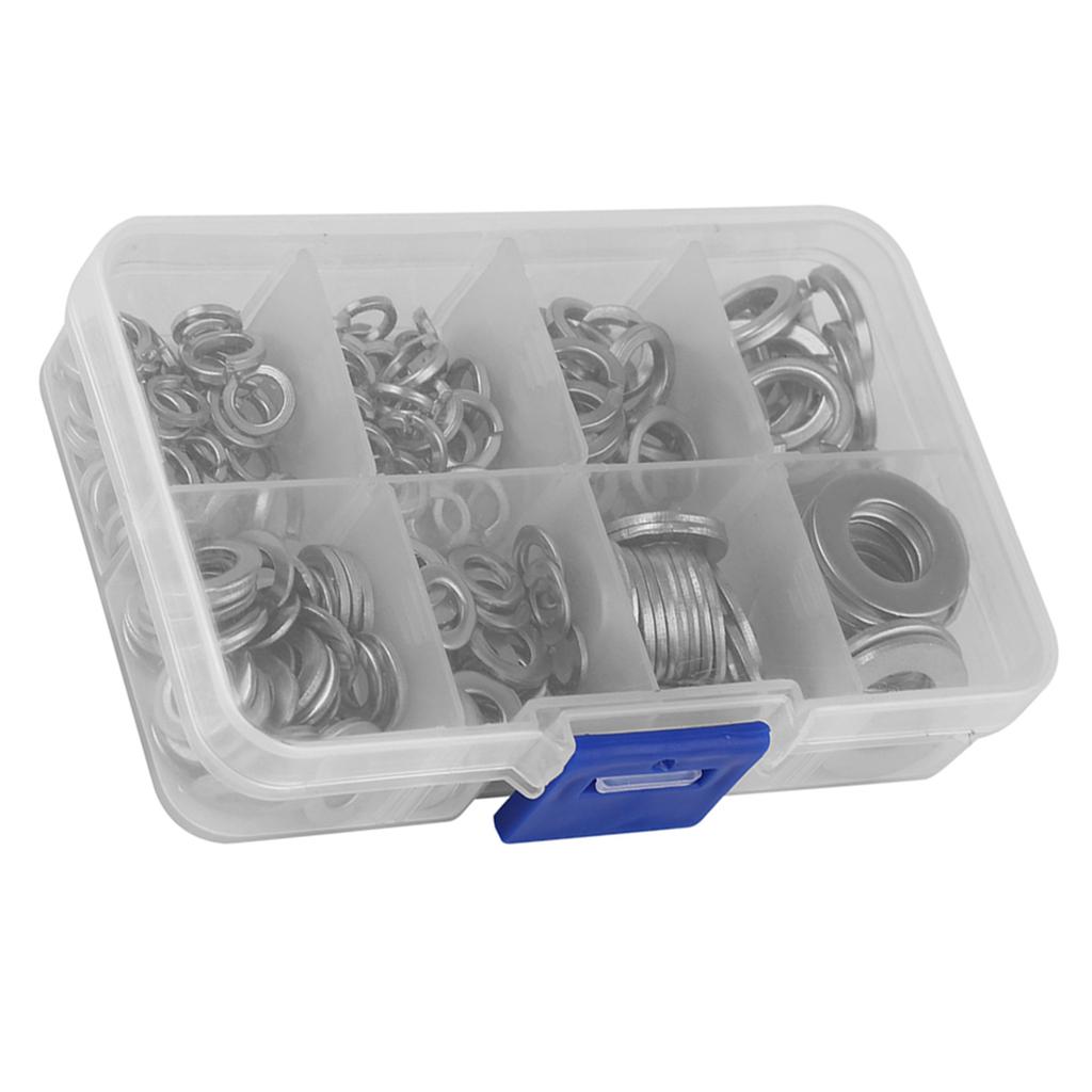 Набор инструментов для фиксации плоских и пружинных шайб из нержавеющей стали M5 M6 M8 M10 с коробкой, 200 шт.