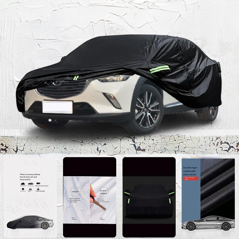 Для Mazda CX-3 Защита от солнца УФ-лучи Защита от дождя и снега Пылезащитный Черный чехол Автомобильный зонт Чехол на весь автомобиль Защита на открытом воздухе