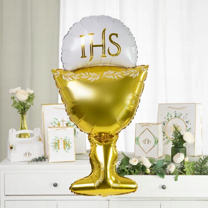 Foil Balloon Chalice Host Communion Ihs 45Cm