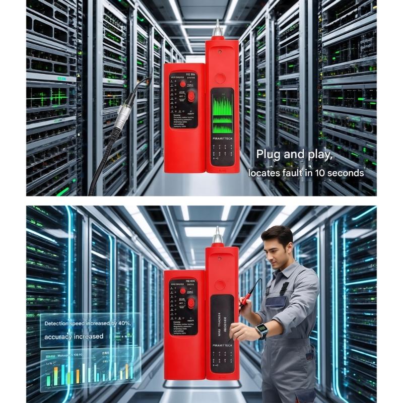 Профессиональный тестер сетевых кабелей RJ45 RJ11 с 8 режимами чувствительности и POE-детекцией для Ethernet и телефонных линий