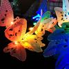 46011 LED Solar Optic Butterfly Dragonfly Power Fibre String Light Garden Decor