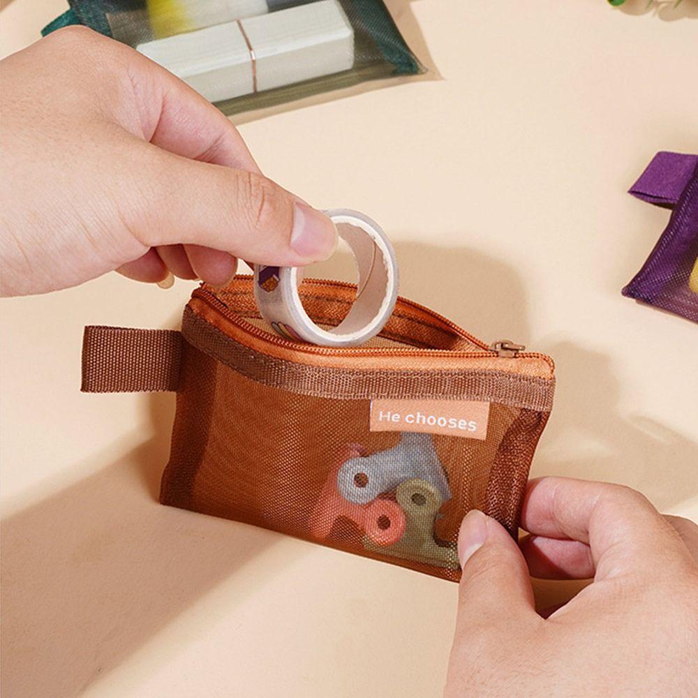 Mesh Storage Pouch Transparent File Folders Multi-Purpose Cosmetic Makeup Bags  Students Gift