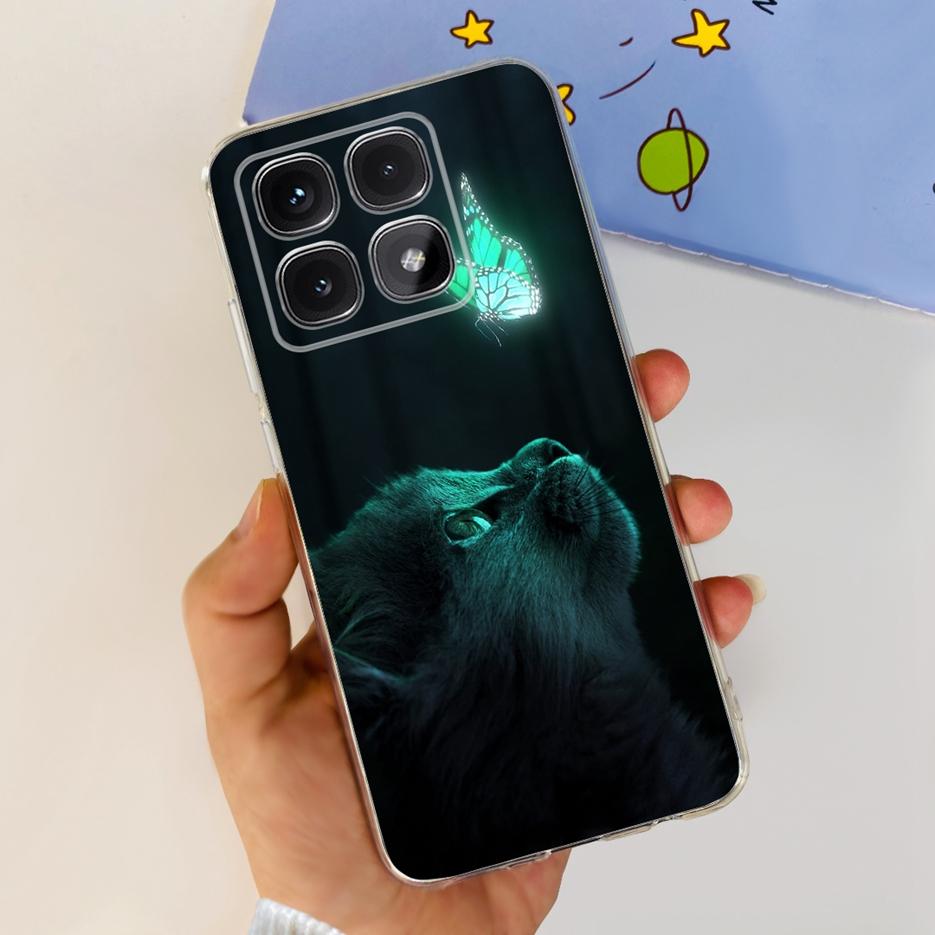 Чехол для Xiaomi 14T Pro Стильный чехол с рисунком цветов 6,67'' Прозрачный силиконовый чехол для телефона Для Xiaomi Mi 14T 14TPro Mi14T Мягкий чехол