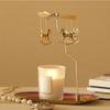 Metal Wedding Party Tealight Candle Holder Spinning Candlestick Rotating