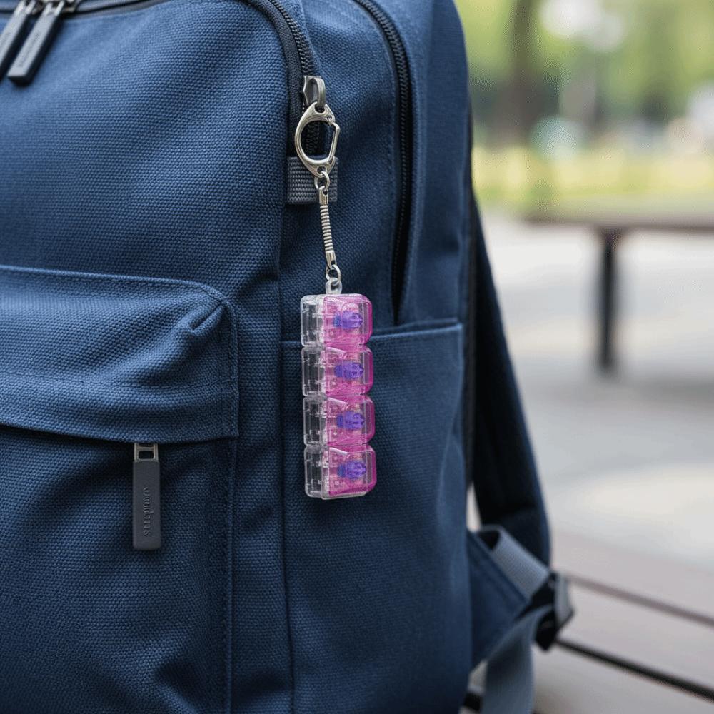 Transparent Shaft Crystal Keycap Pendant Luminous Mechanical Keyboard Keychain  Stress Relief