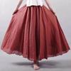Skirt for Women Casual Versatile Elastic High Waist Long Loose Trousers Plus Size Double Layer Stretchy Slim Solid Colour Skirt