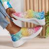 Plus Size Women's Knitted Sneakers Autumn New Bohemian Breathable Air Mesh Casual Shoes Woman Slip-On Light Weight Walking Shoes